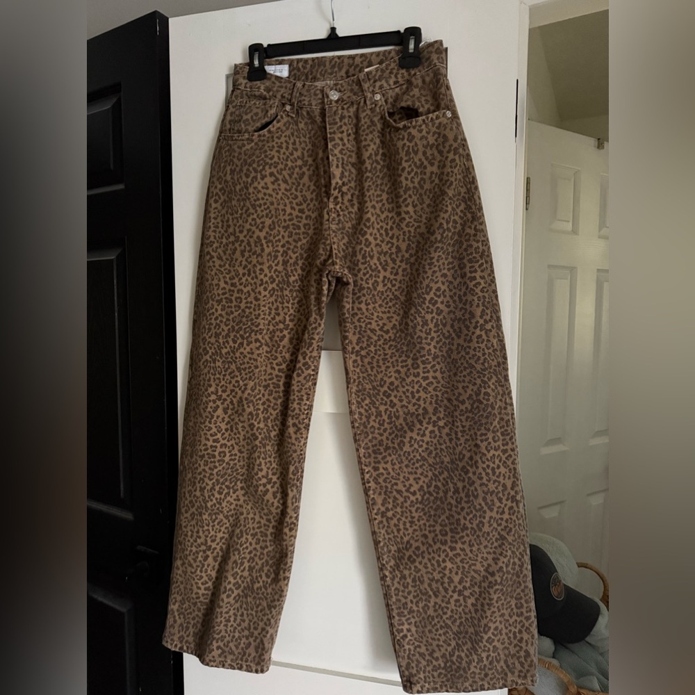Zara Leopard Print Jeans